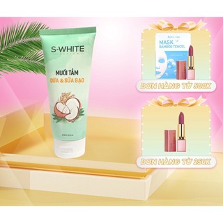 Muối tắm tẩy da chết body dừa và sữa gạo swhite 330g.
