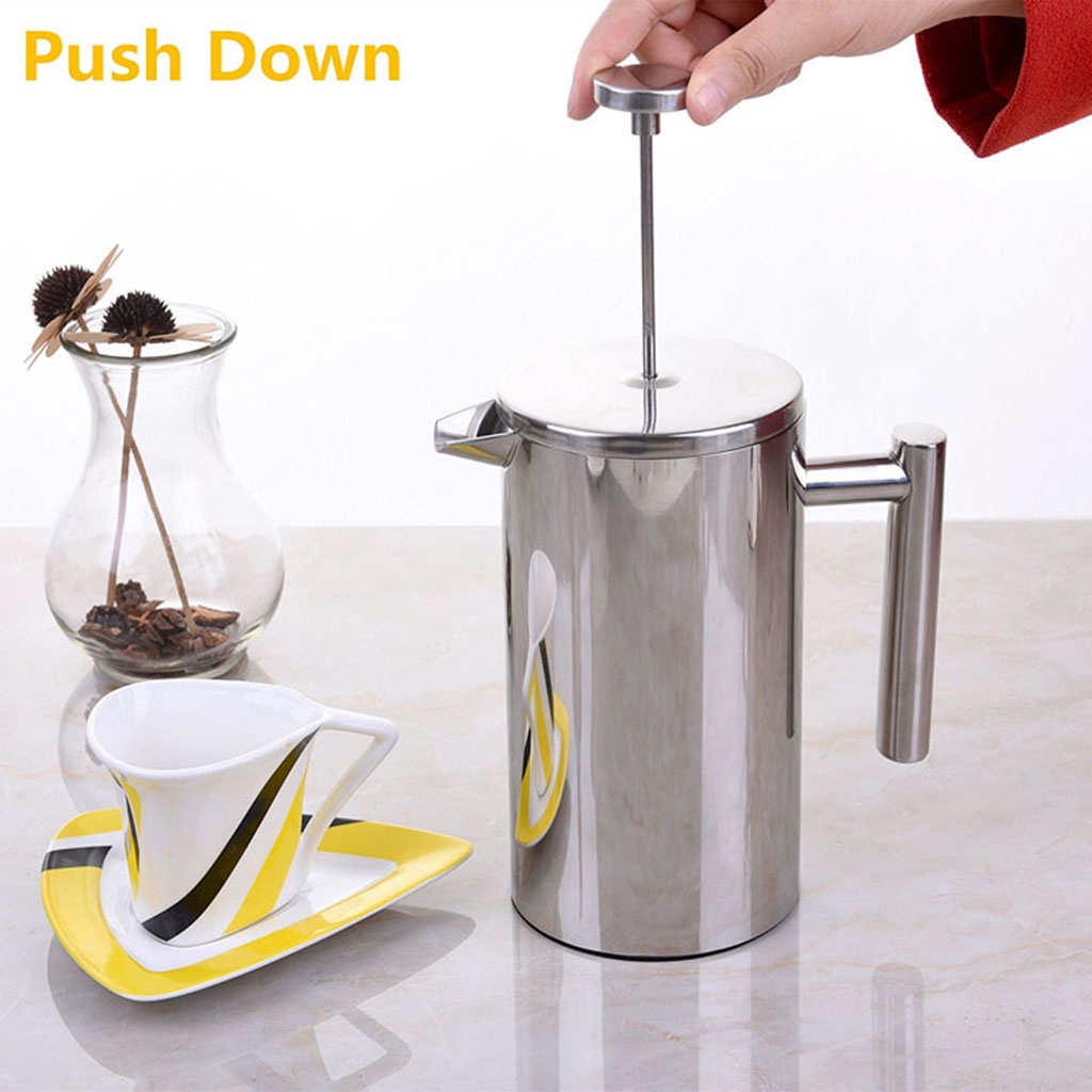 Máy Pha Cà Phê Espresso Cappuccino Kiểu Pháp Bằng Thép Không Gỉ 350ml Dolity2