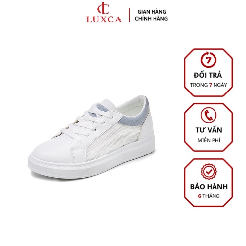 Giày sneaker LUXCA phối lưới thoáng khí,Giày thể thao nữ màu trắng phong cách thời trang học sinh sinh viên Mã-HS003