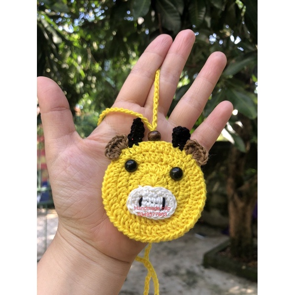 túi đựng tỏi tránh vía cho bé hình con trâu