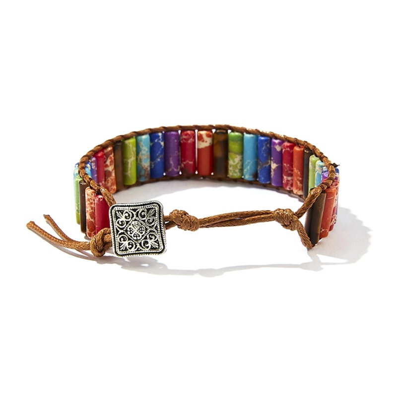 Flgo Vòng Tay Da Đính Đá Pha Lê 2 Sợi Tự Nhiên Cho Nữ