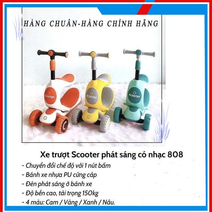 Xe trượt scooter cho bé kiêm xe chòi chân và ghế bập bênh đa năng bảo hành 12 tháng