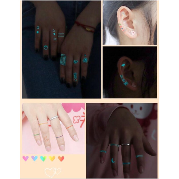 Hình Xăm Dán Tạm Thời Họa Tiết Hoạt Hình Dễ Thương Chống Nước Phát Sáng Cho Trẻ Em