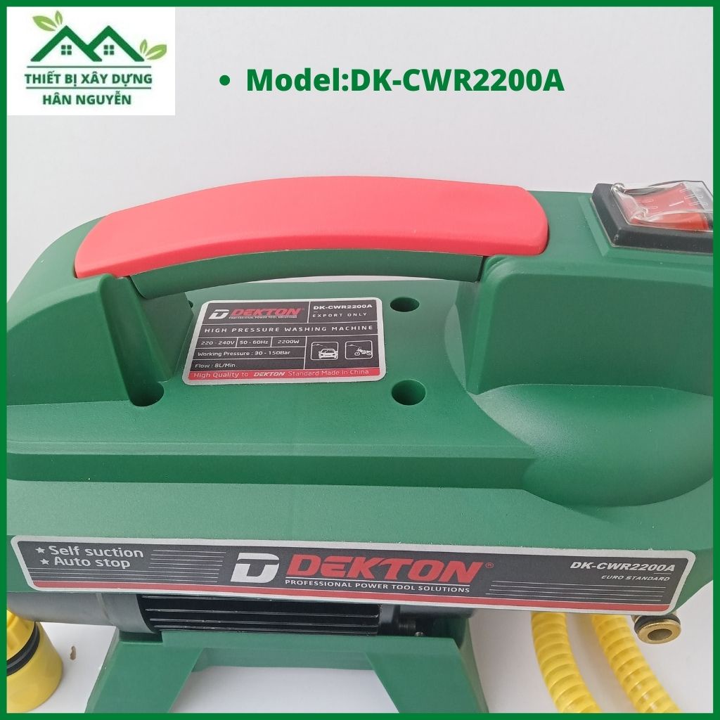 Máy rửa xe Dekton DK-CWR2200A có chỉnh áp,công suất 2200W,máy bơm nước