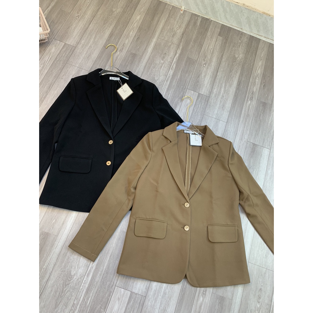 Áo vest - blazer dáng suông dài tay cúc dừa H166