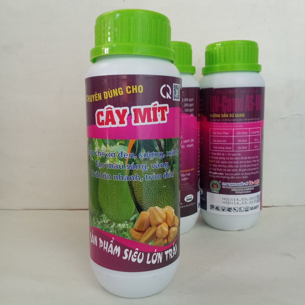 Phân Bón Lá Chuyên Dùng Cho Cây Mít - Lớn Trái - Hạn Chế Xơ Đen Sượng Xanh- Chai 500 ml