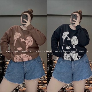 Áo nỉ tay dài míc ky bigsize - múp bigsize 60-100kg