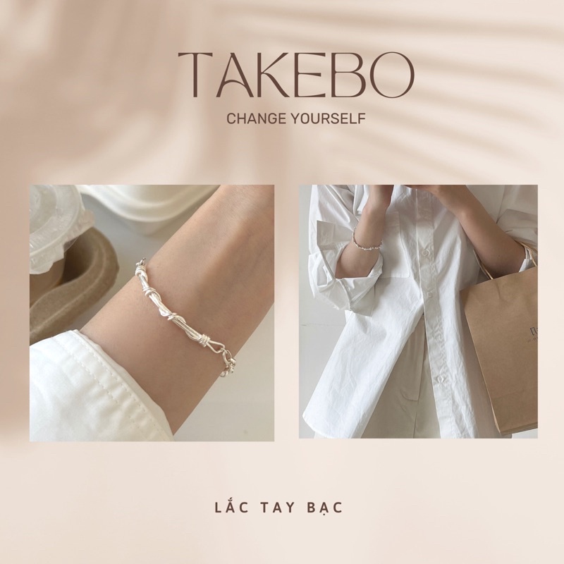 Lắc tay bạc s925 xoắn có hình dáng lạ ngộ nghĩnh phong cách thời trang cá tính (có hình thật shop chụp)