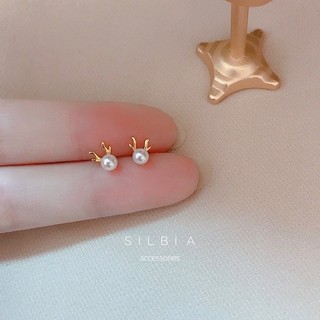 𝚂𝚒𝚕𝚋𝚒 𝙰 khuyên tai bạc, bông tai ngọc cao cấp bạc s925