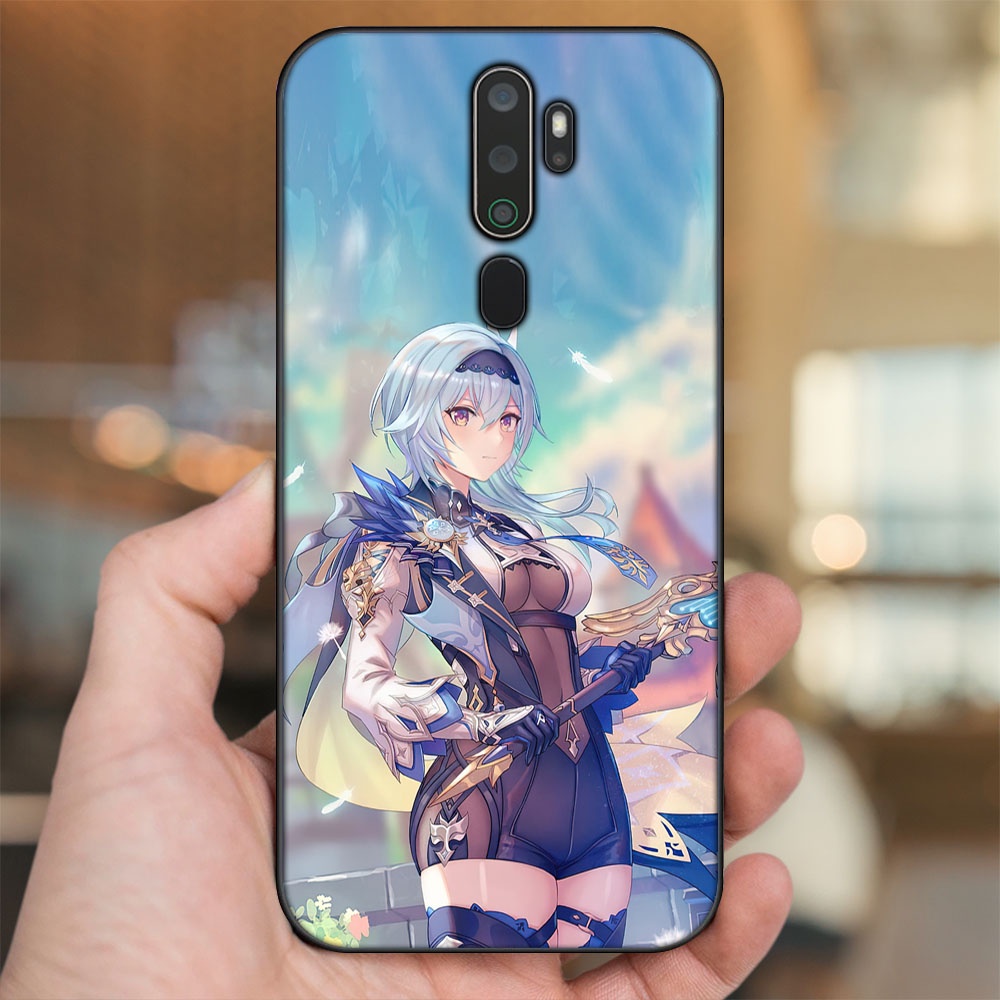Ốp lưng Oppo A5 2020, A9 2020 viền đen in hình Eula Genshin Impact