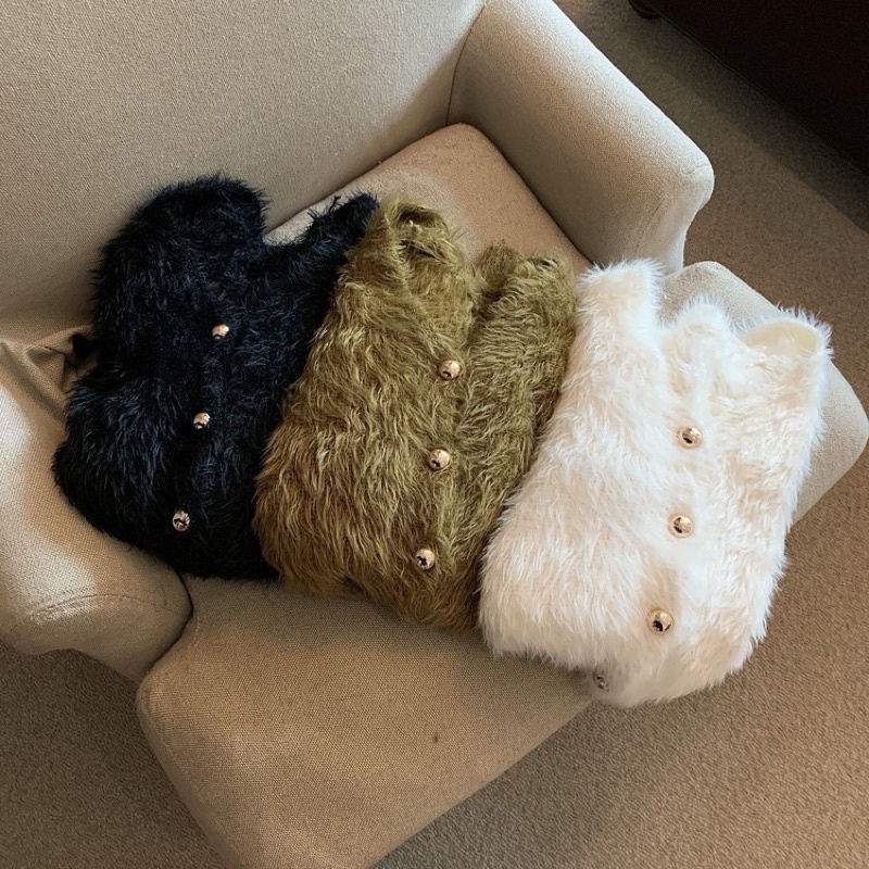 Áo cardigan lông giả