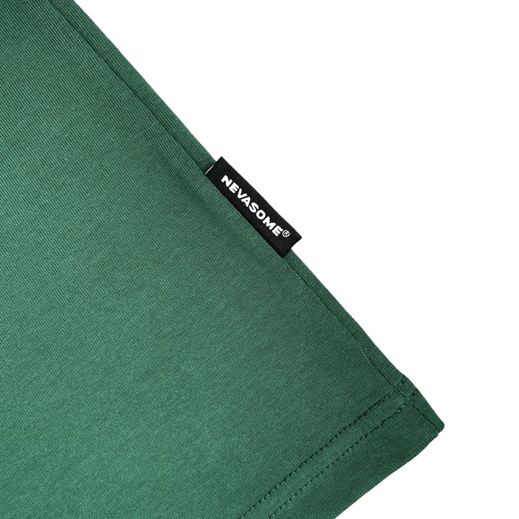 Áo Thun Oversize Local Brand NEVASOME Signature v2 Xanh Rêu Cotton Tay Lỡ Form Rộng Nam Nữ