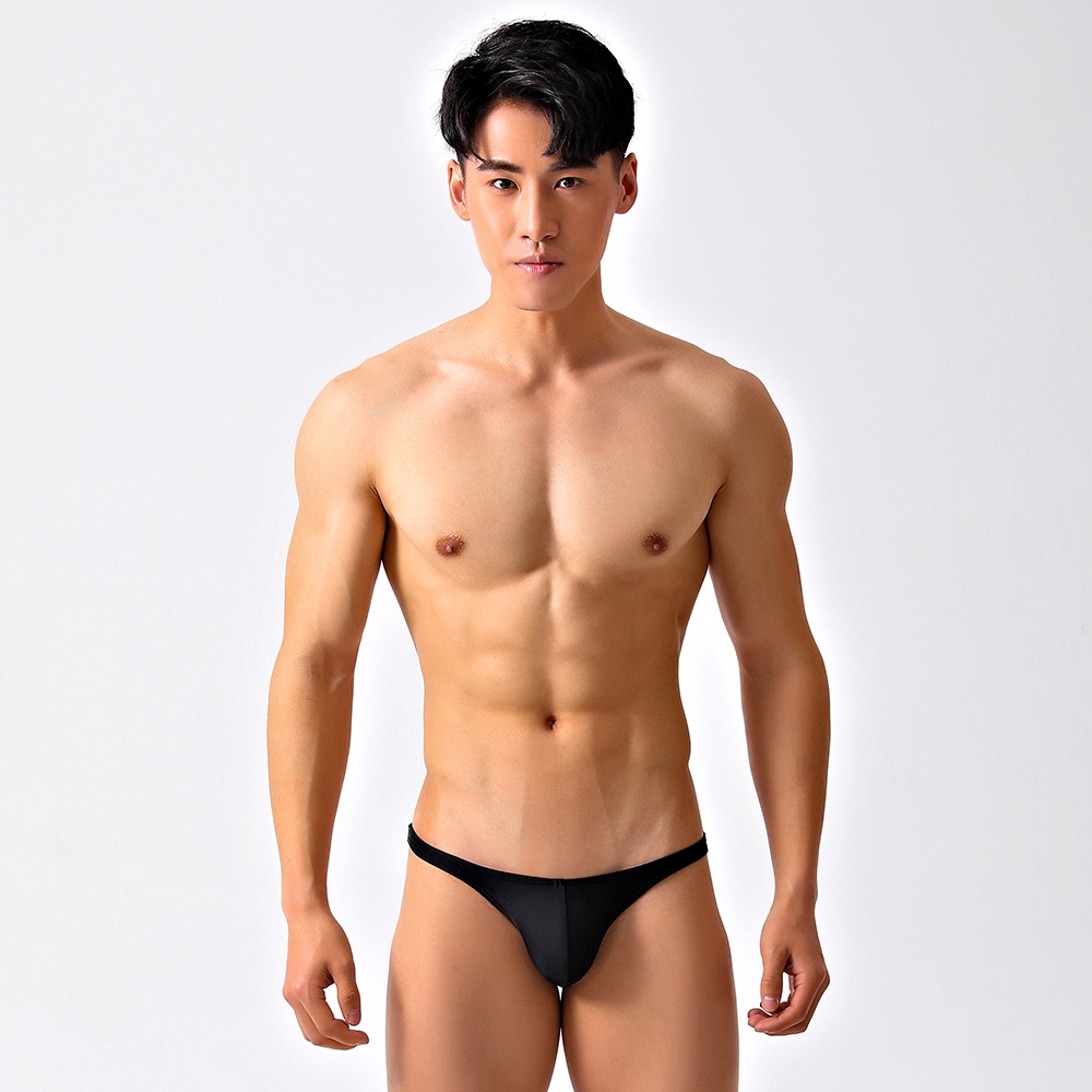 G001 Quần Bơi Tam Giác Lưng Thấp Màu Đen Quyến Rũ Cho Nam 123