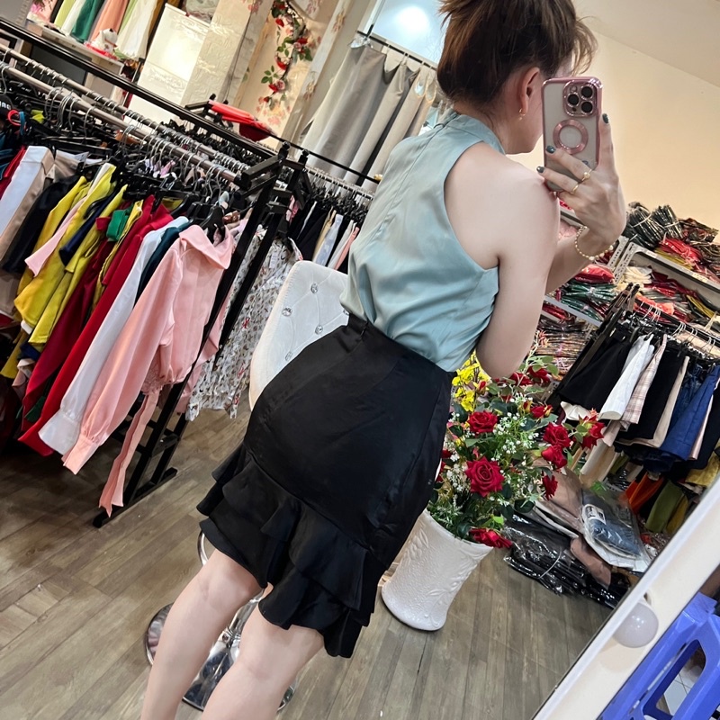 HÌNH THẬT 100% ÁO LỤA YẾM NƠ TO