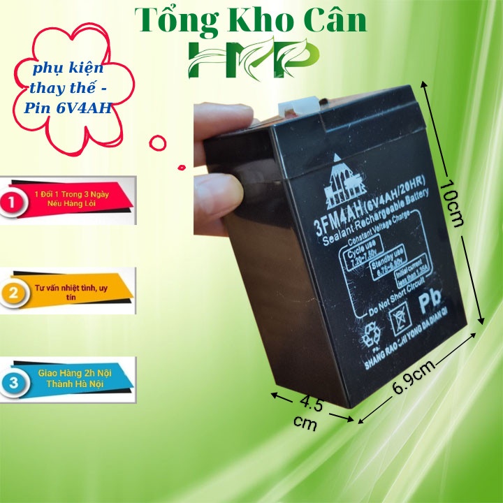 Pin cân điện tử 6V4Ah_phụ kiện thay thế cân điện tử, ô tô điều khiển