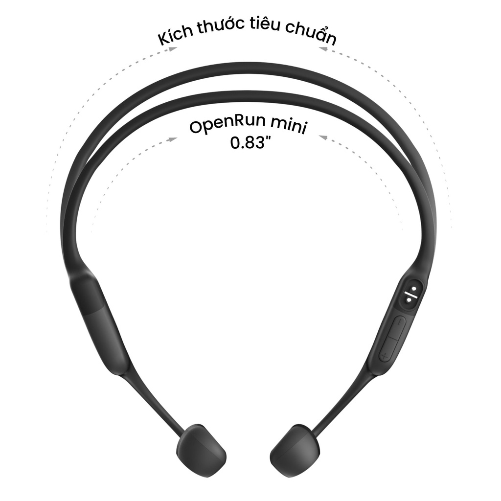 Tai Nghe Bluetooth Thể Thao Dẫn Truyền Âm Thanh Qua Xương SHOKZ OPEN RUN MINI S803 Màu Đen - Bảo Hành 2 năm