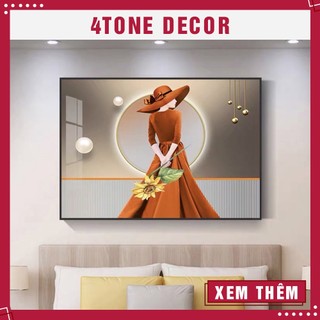 Trangg tráng gương treo spa - thẩm mỹ viện, tranh cô gái nghệ thuật kích thước 60x80 cm