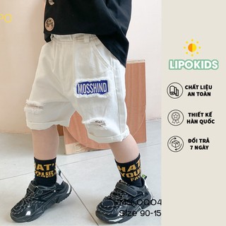 Quần lửng/ngố mosshind cho bé trai vải jean cao cấp, Quần short đùi bé trai xịn size 12-37kg - OQ043