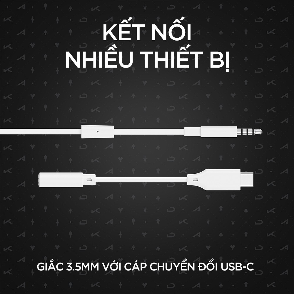 Tai nghe game in-ear Logitech G333 KDA - Dual Drivers, Jack 3.5mm, Mic và điều khiển trên dây - Hàng Chính Hãng
