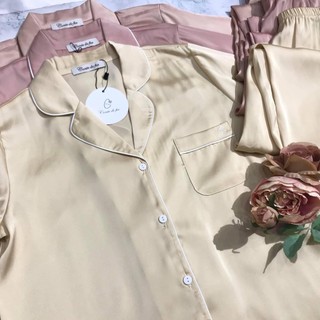 Set pyjamas basic lụa cao cấp áo dài tay quần dài thoải mái, lịch sự