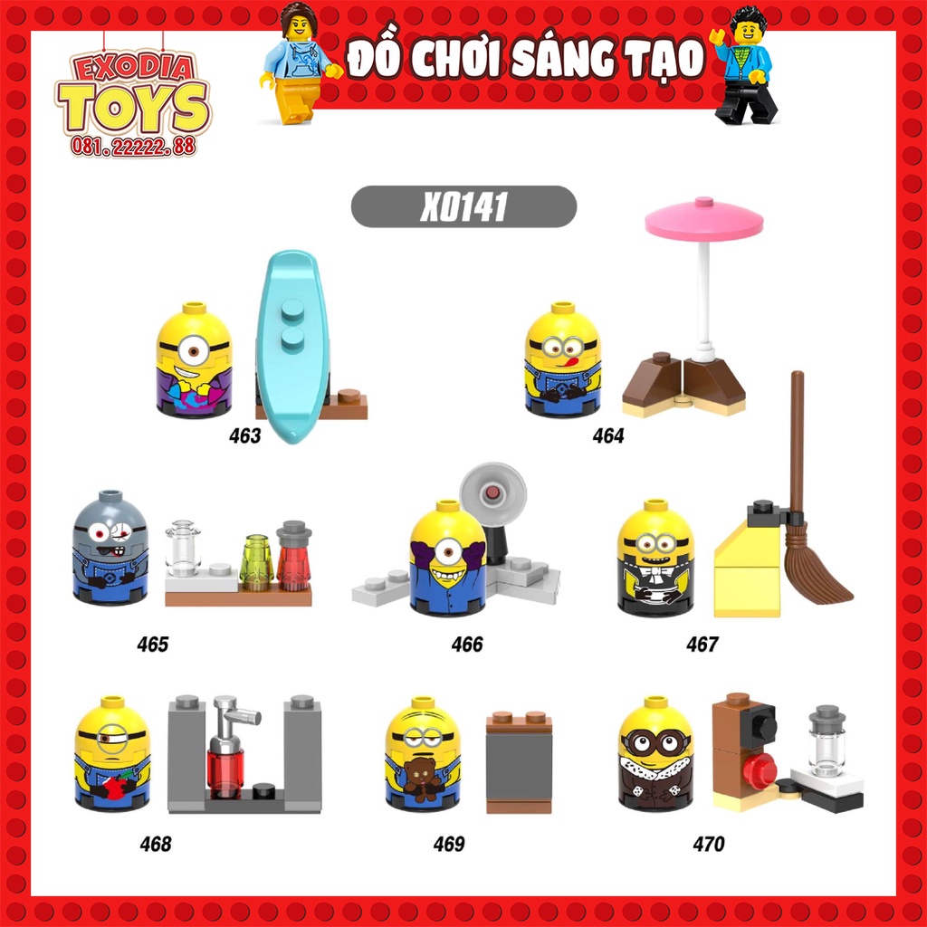 Xếp hình Minifigure Nhân vật Minions ngộ nghĩnh Despicable Me - Đồ Chơi Lắp Ghép Sáng Tạo - XINH X0141