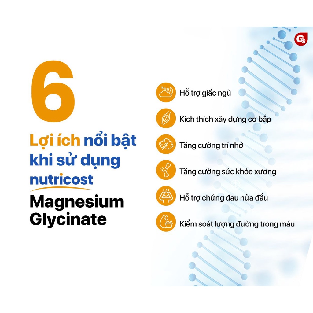 Viên uống Nutricost Magnesium Glycinate Capsules, 420 mg nhập khẩu Mỹ - Gymstore