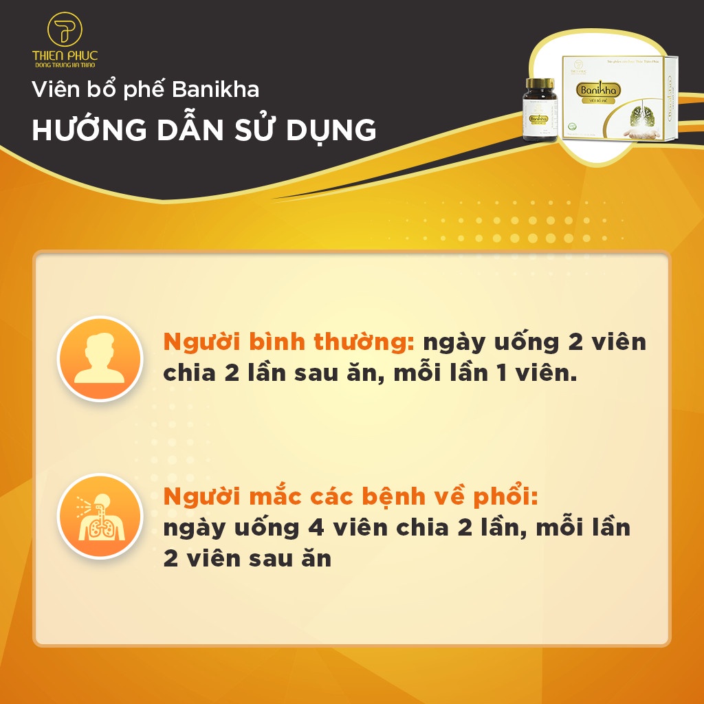 Đông trùng hạ thảo viên bổ phế phổi Thiên Phúc Hộp 2 Lọ x 30 Viên - Hỗ trợ sức khỏe