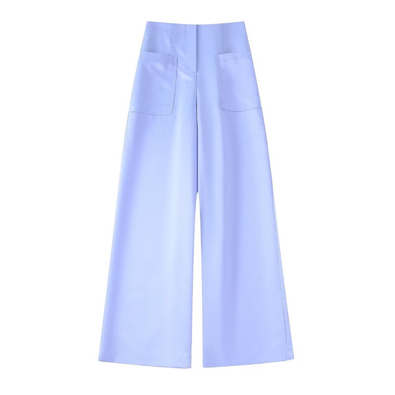Quần Zara Lụa Satin Ống Rộng Phong Cách Âu Mỹ BN40
