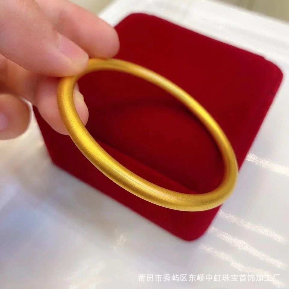 Vòng Tay Nữ Mạ Vàng Trơn Hình Trái Tim Tròn Đơn Giản