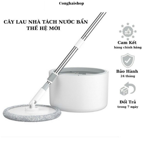 Chổi lau nhà tự vắt thông minh 360 độ, thùng lau nhà tách nước K9 tách biệt 2 ngăn nước sạch và bẩn.