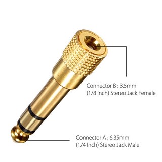 Đầu chuyển đổi giắt cắm âm thanh 6.5mm ra 3.5mm, 3.5mm ra 6.5mm mạ vàng chống nhiễu.