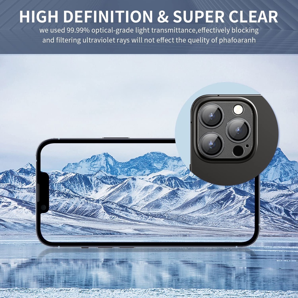 Bộ miếng dán kính cường lực bảo vệ Camera cho iPhone 14 Pro / 14 Pro Max hiệu HOTCASE URR - Hàng nhập khẩu