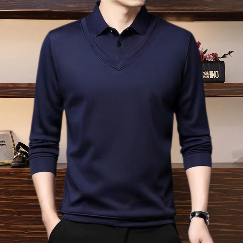 Áo Thun POLO Mỏng Tay Dài In Họa Tiết Kẻ Sọc Thời Trang Xuân Thu 2022 Cho Nam