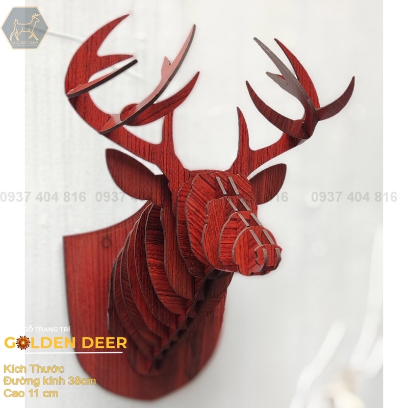 đầu hươu phong thuỷ, mô hình lắp ráp kt:40x25x25