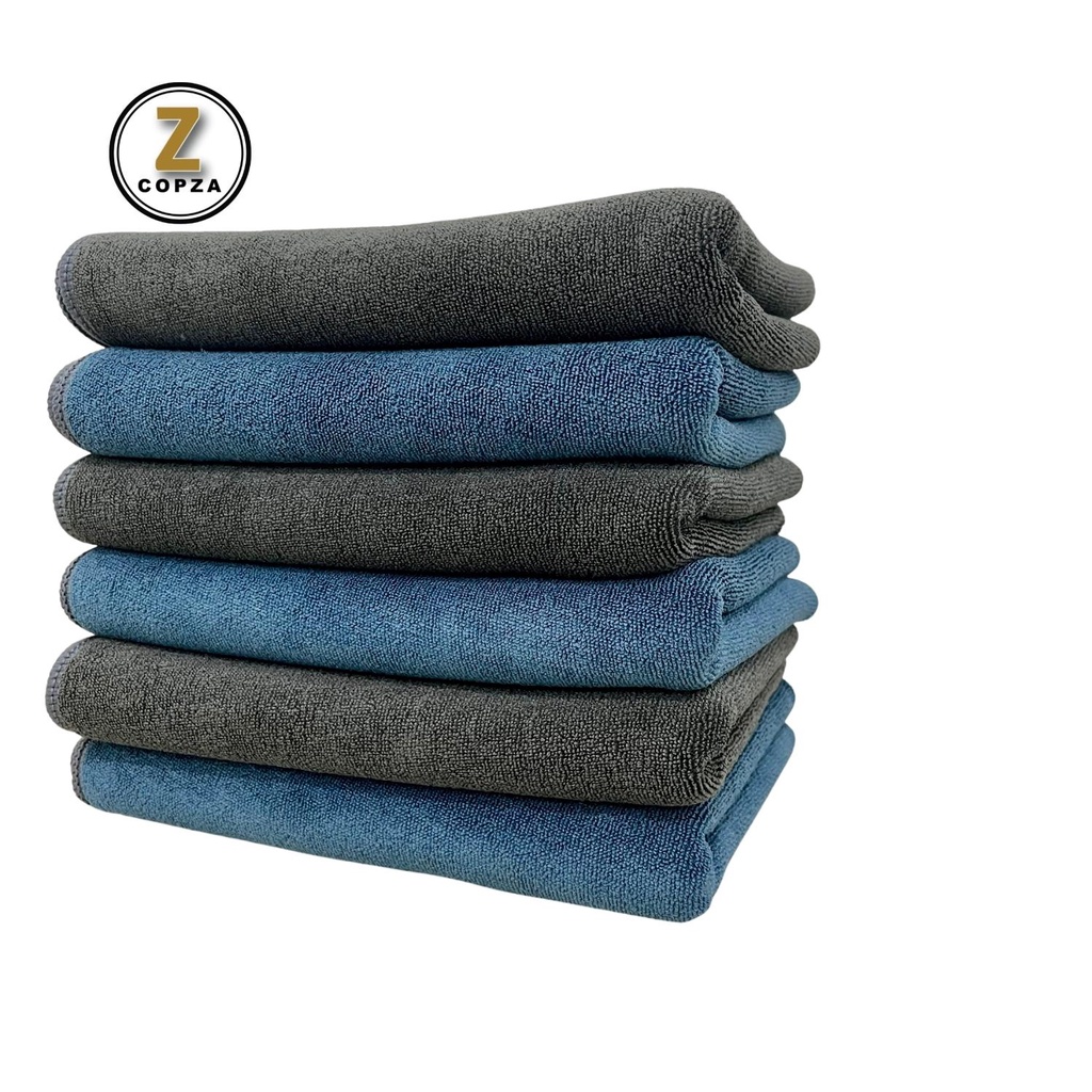 Khăn Lau Xe COPZA Microfiber 2 Mặt Vàng - Xám Siêu Thấm Cực Dày Không Đổ Lông Chuyên Dụng Cho Ô Tô Xe Hơi