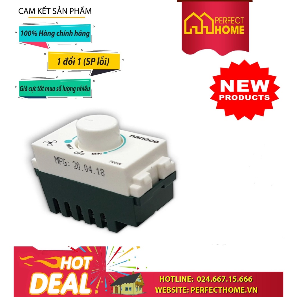 Chiết áp Nanoco NDF603W NDF603WL Dimmer quạt 700W,Wide