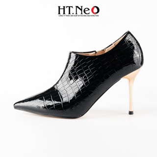 Giày bốt nữ Da bò thật, càng dùng càng bóng, gót trụ cao đến 9cm cực sang chảnh và điệu đà  HT.NEO BN104
