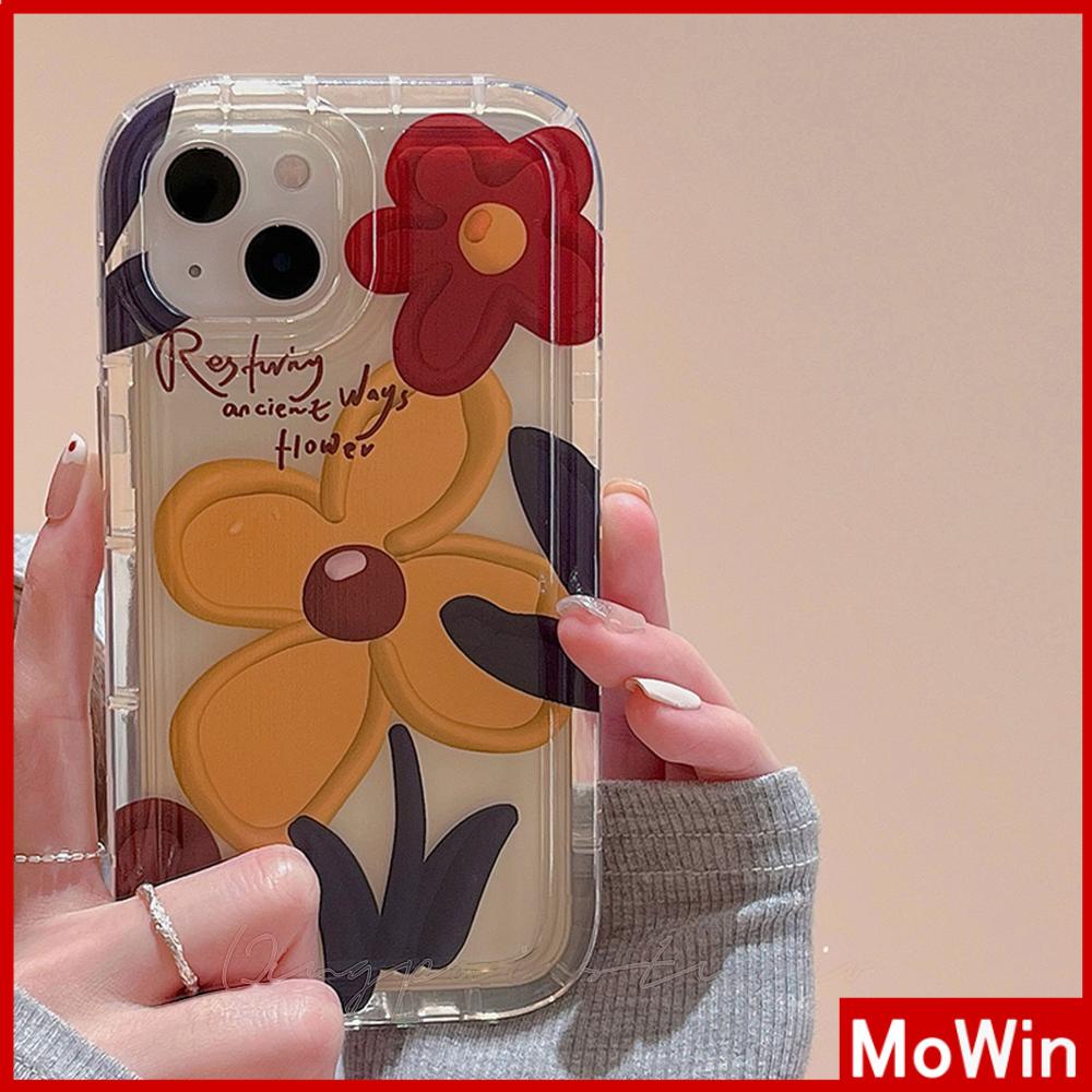 Ốp điện thoại TPU dày trong in hoa retro thích hợp cho iPhone 13 Pro Max 12 Pro Max 11 7plus XR xs max 14 Pro Max