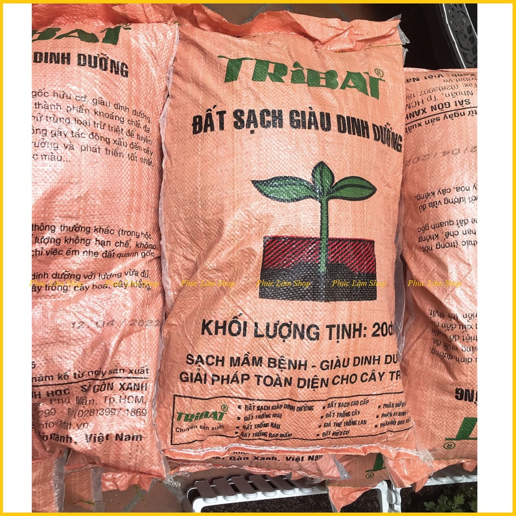 Đất sạch Tribat 20dm3 giàu dinh dưỡng, đất Tribat trồng rau sạch, trồng hoa, cây kiểng