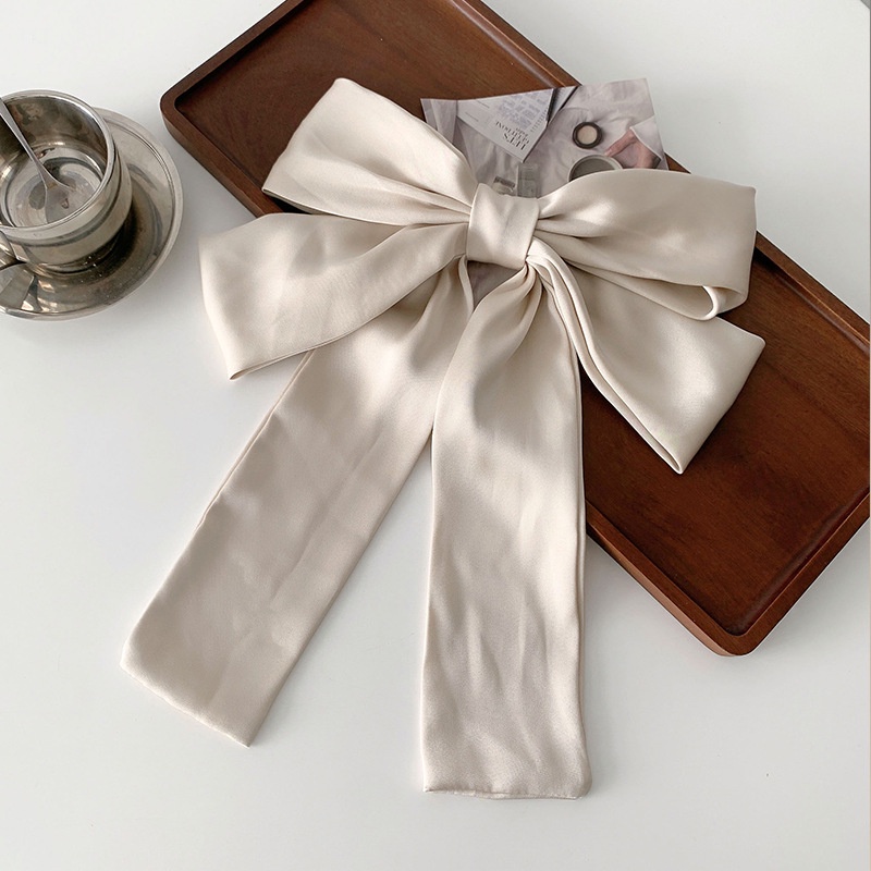 Kẹp Tóc Nơ Vải satin Cao Cấp Đính Tua Rua Phong Cách retro Dành Cho Nữ