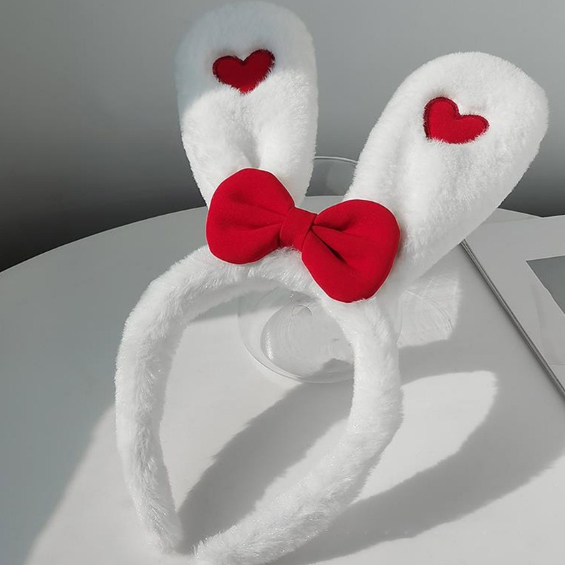 Băng Đô Tai Thỏ Thêu Hình Trái Tim Dễ Thương Dành Cho Trẻ Em Hóa Trang Tiệc Phục Sinh