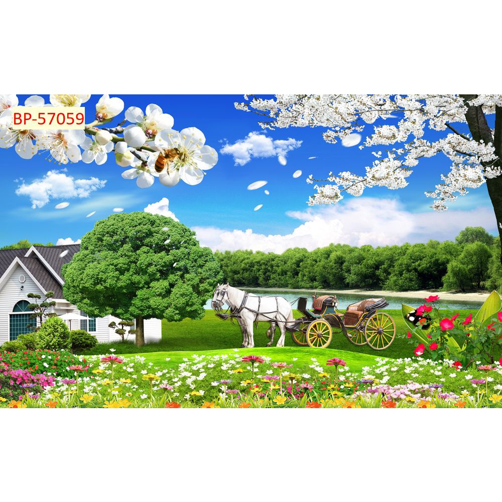 Tranh dán tường thiên nhiêu phong cảnh vùng ngoại ô trong lành