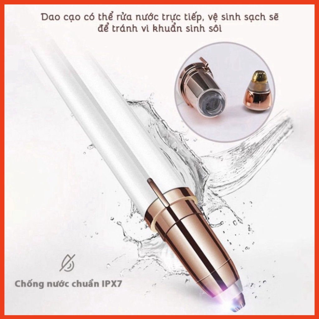 Bút tỉa lông mày - Máy tỉa lông mày với lưỡi cạo 360 đa năng tạo kiểu chân mày theo ý muốn, sạc usb