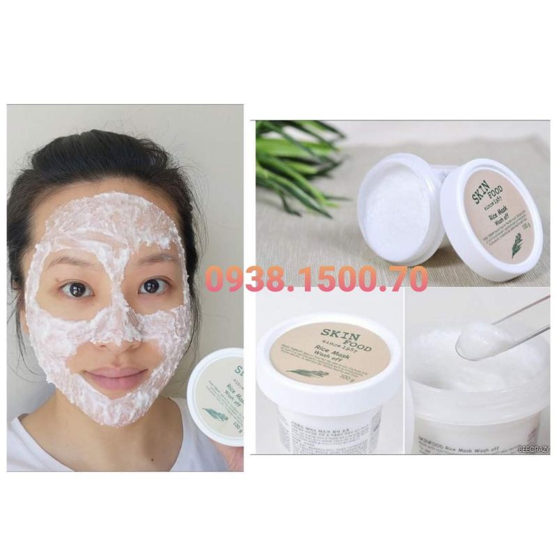 MẶT NẠ GẠO DƯỠNG ẨM SÁNG DA Skinfood Rice Mask Wash Off 100g