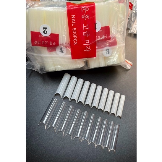 Móng tip ống tre dài  10size   - móng dùng đắp bột, đắp gel - Sushi nail mi