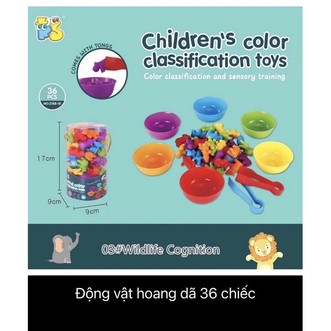Đồ chơi gắp thú ⚡ SALE KHỦNG ⚡ Trò chơi phân loại màu sắc Montessori giáo dục sớm cho bé