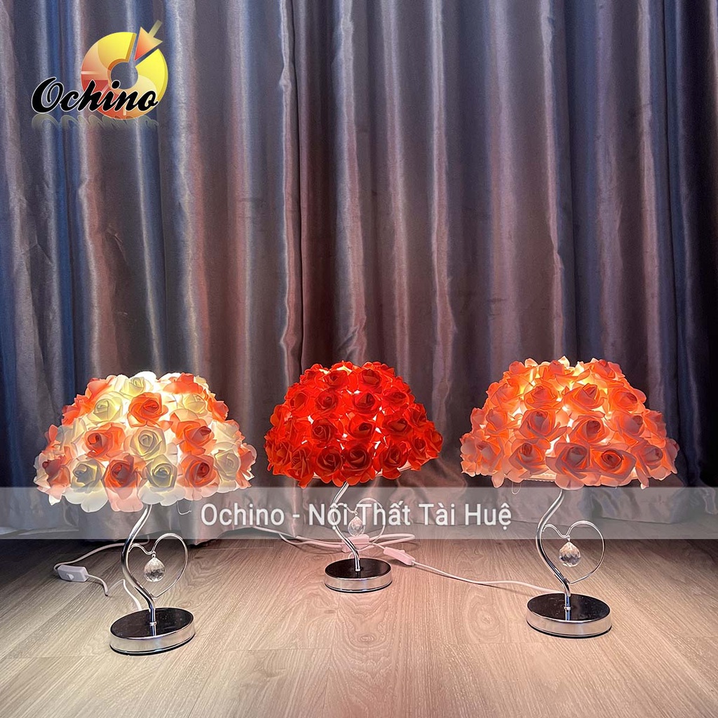 Đèn Ngủ Để Bàn Hoa Hồng Mẫu Nón chân Tim Dùng Làm Quà Tặng, Quà Cưới, Trang Trí Phòng Cưới (Có Sẵn)