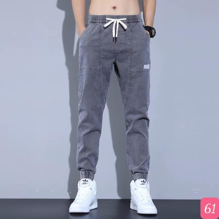 Quần jean jogger nam lưng thun màu xám trơn không rách gối chất bò cao cấp co dãn 4 chiều đẹp, rin from chuẩn HDG03 ®️