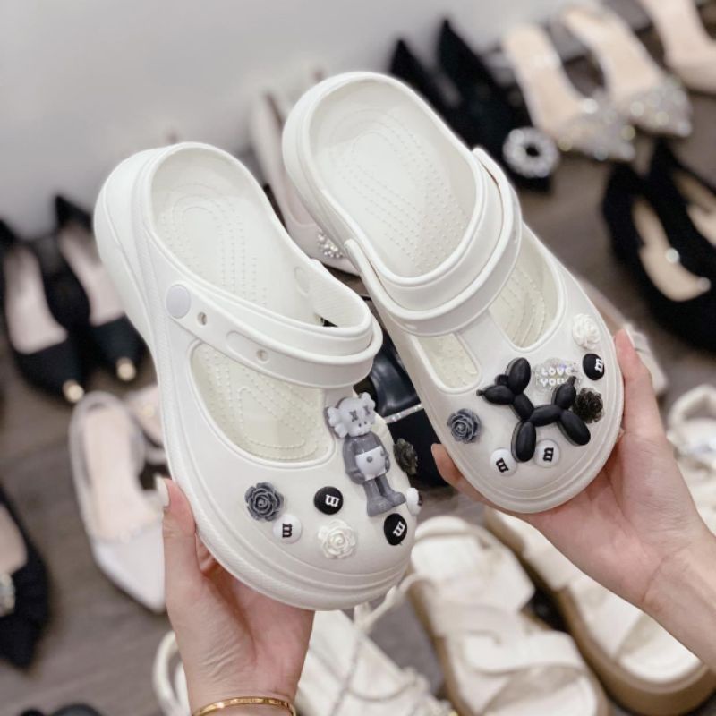 nl Dép Croc Cao Su Đúc Full Charm Mềm Êm