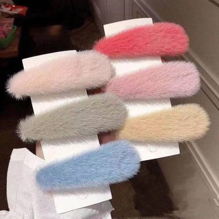 1 Kẹp Tóc Lông Cừu Dễ Thương Cho Nữ
